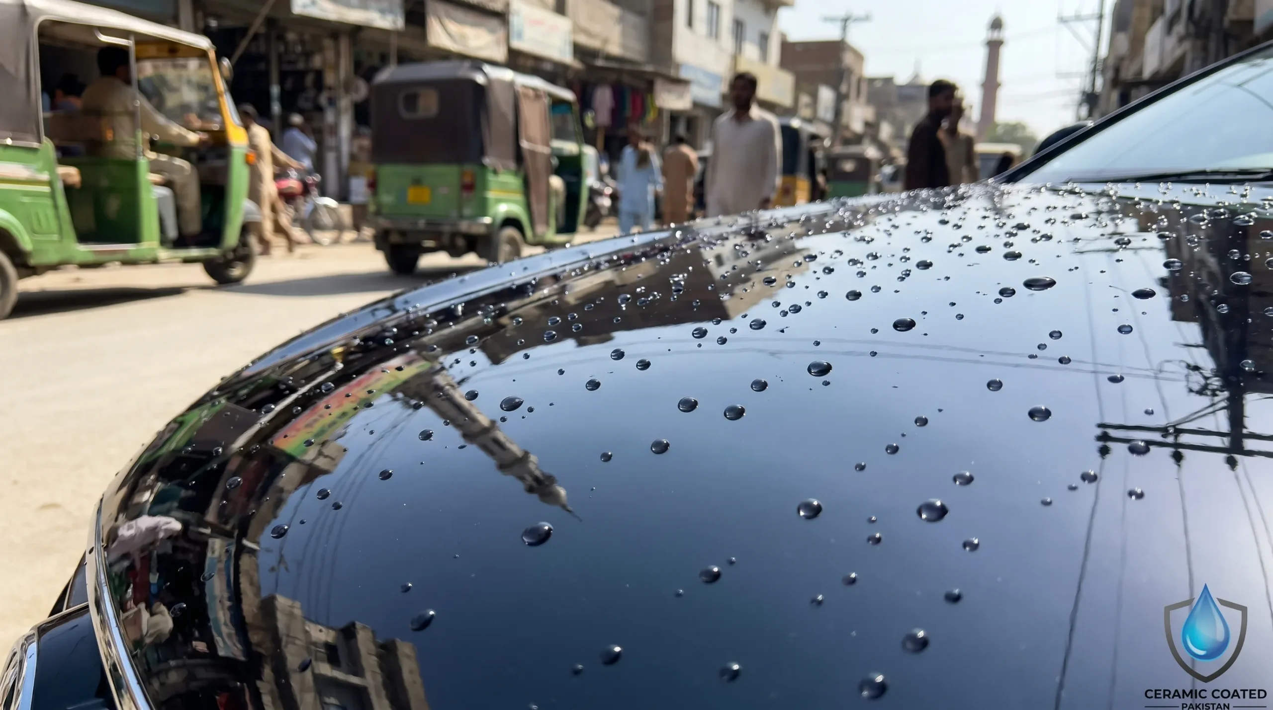 How to Protect Your Car Paint from Dust and Sunlight in Pakistan (Complete Guide 2026) Ceramic Coating Water scaled