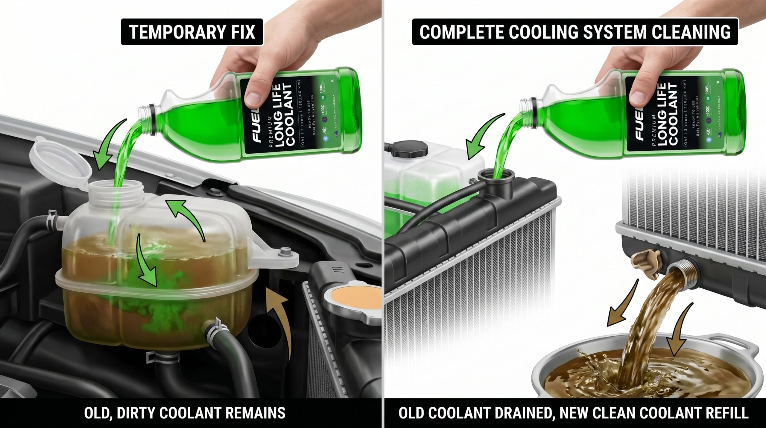 Signs Your Car Coolant Needs Changing Before Engine Damage Happens Coolant Flush vs Top Up scaled