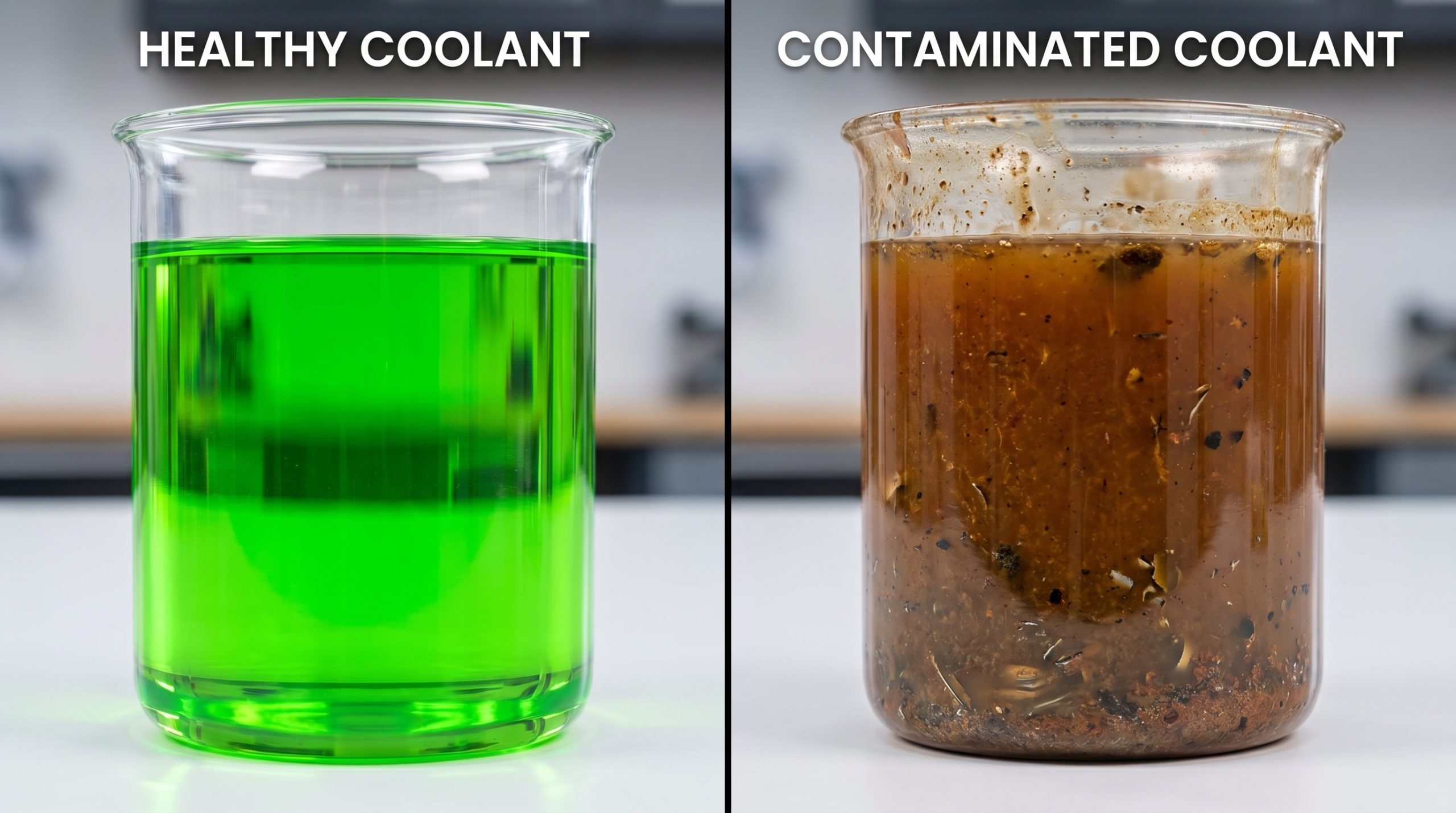 Signs Your Car Coolant Needs Changing Before Engine Damage Happens Dirty vs Clean Coolant scaled