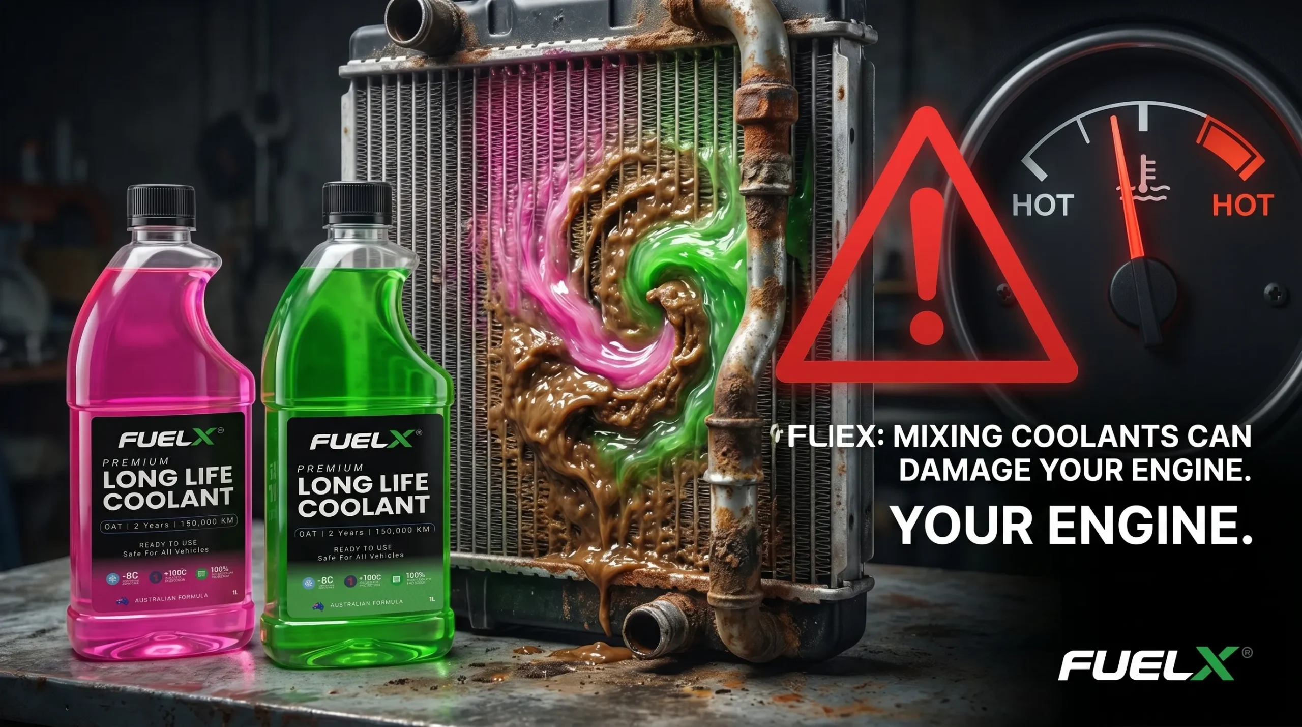 Green vs Red vs Blue Coolant – What’s the Difference? Mixing Coolants Warning scaled