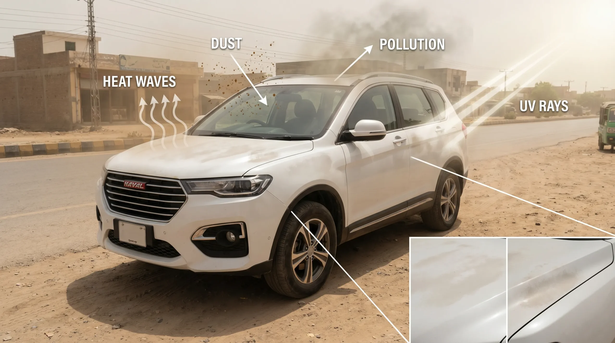 How to Protect Your Car Paint from Dust and Sunlight in Pakistan (Complete Guide 2026) Pakistans Weather scaled