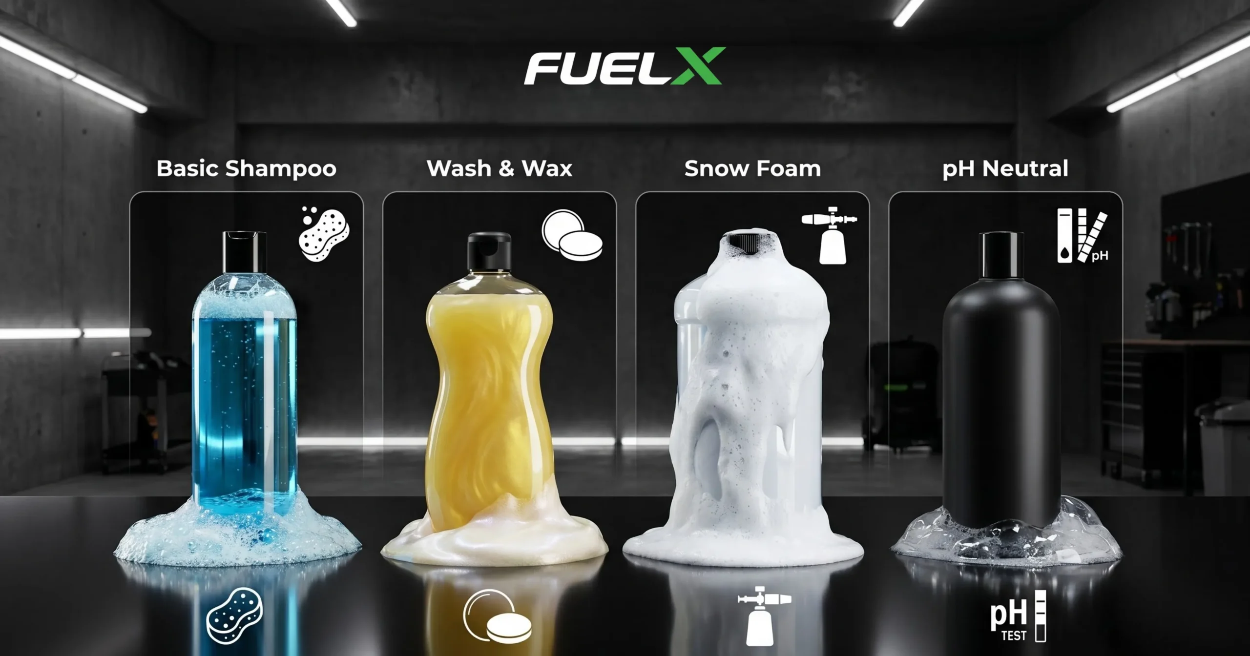 Best Car Wash Shampoo in Pakistan (2026 Guide for Shine, Protection & Safe Cleaning) Types of car wash shampoos in Pakistan infographic