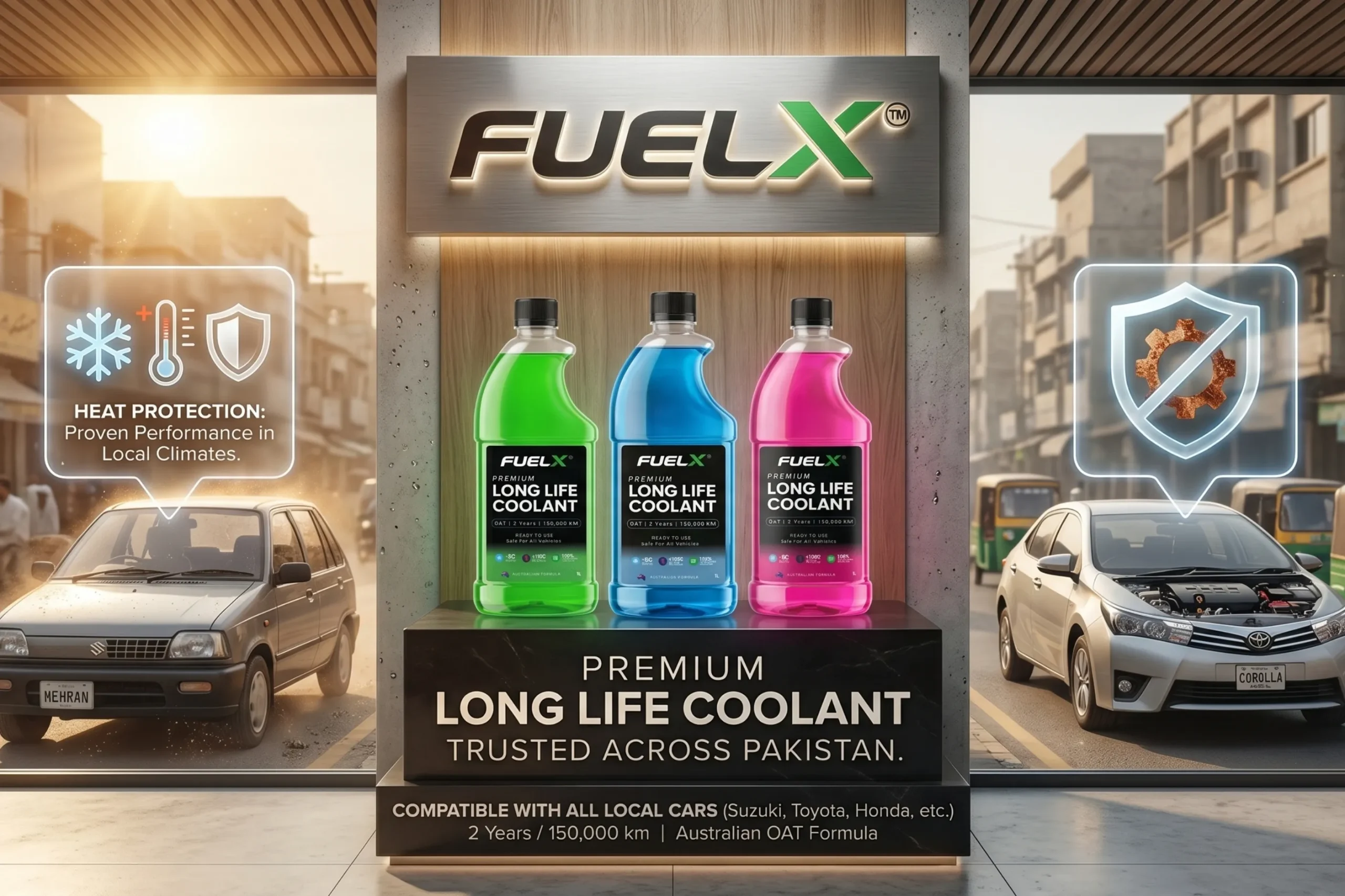 Best Coolant for Cars in Pakistan (Complete Guide 2026) Why FuelX coolant is good for Pakistani cars
