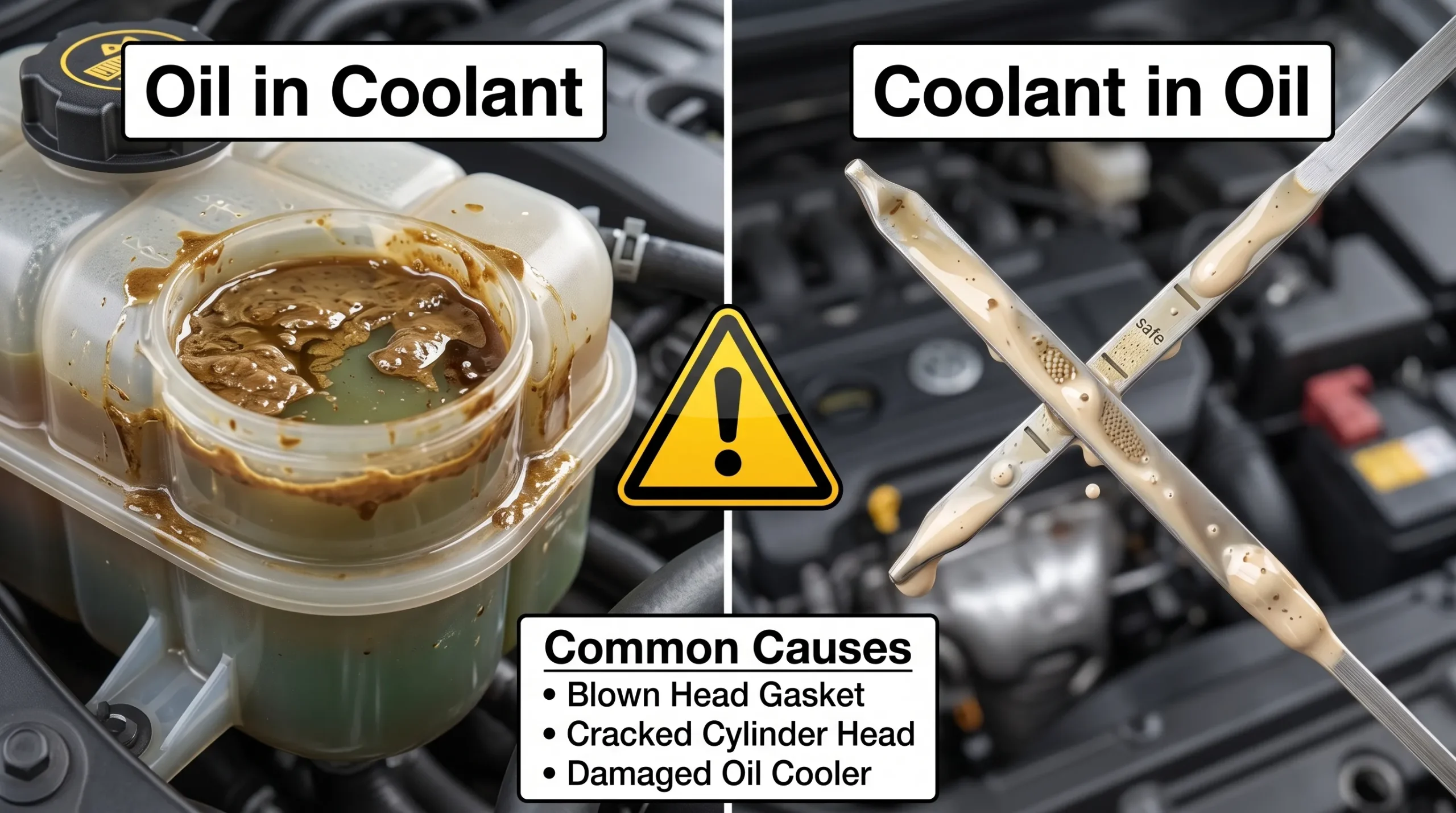 Engine Oil vs Engine Coolant: What's the Difference? (Complete 2026 Guide) What Happens If Engine Oil and Coolant Mix scaled