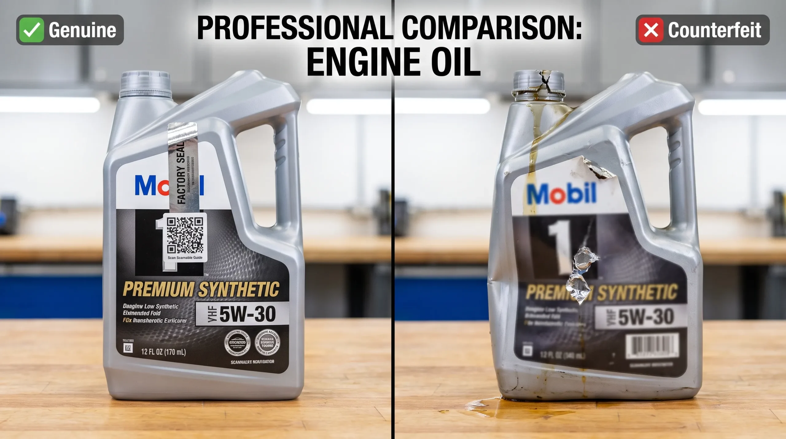How to Choose the Right Engine Oil for Your Car in Pakistan (Complete 2026 Guide) Genuine vs counterfeit engine oil packaging comparison