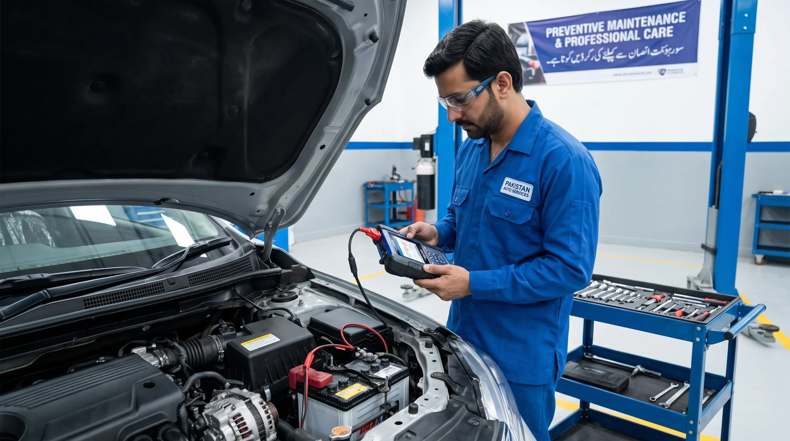 Car Battery Maintenance Tips for Pakistani Weather professional car battery inspection scaled