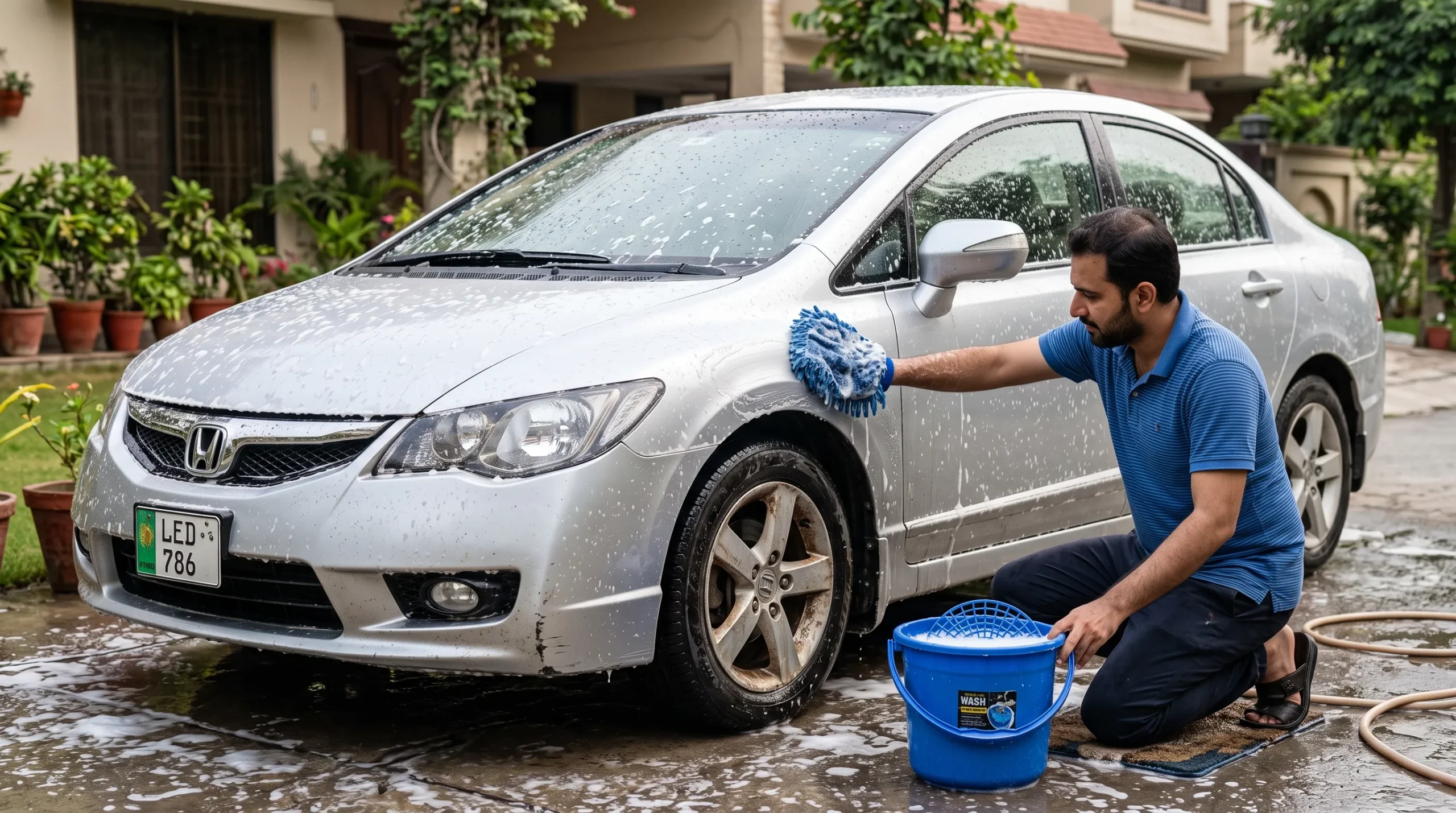 Best Car Cleaning Products for a Complete Home Car Wash Washing a car at home with car wash shampoo