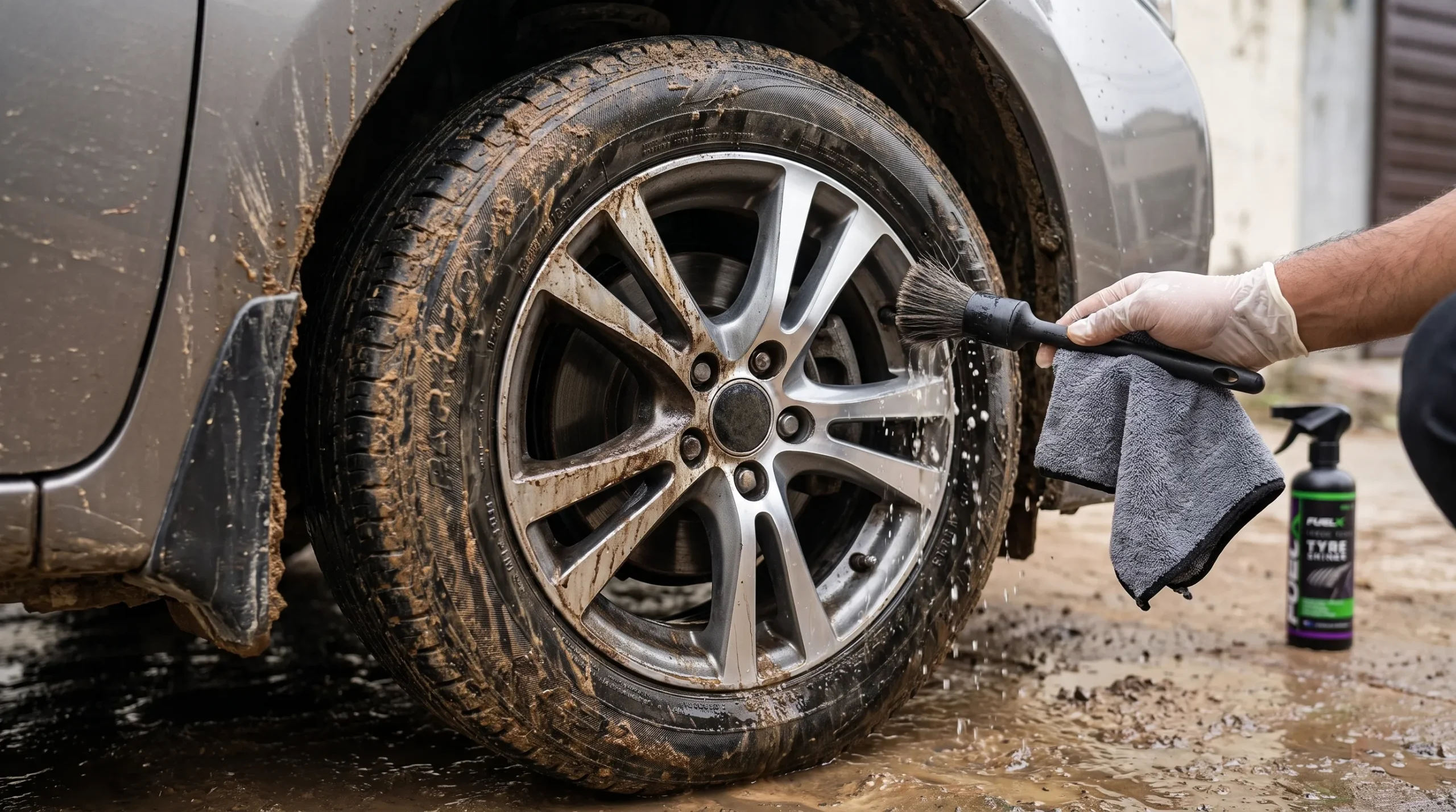 Car Detailing Checklist After the Monsoon Season Deep Clean the Wheels and Tyres scaled