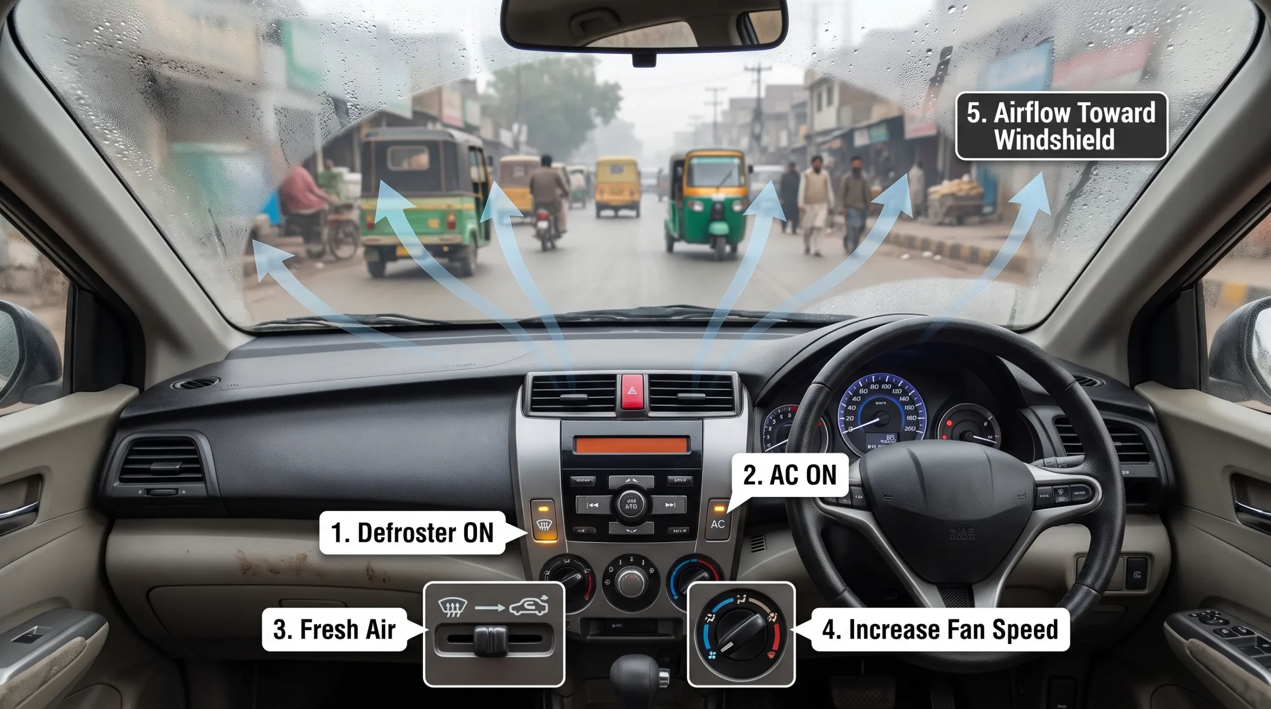 Why Your Car Windshield Gets Foggy in Rain and How to Fix It How to Quickly Defog Your Windshield While Driving scaled