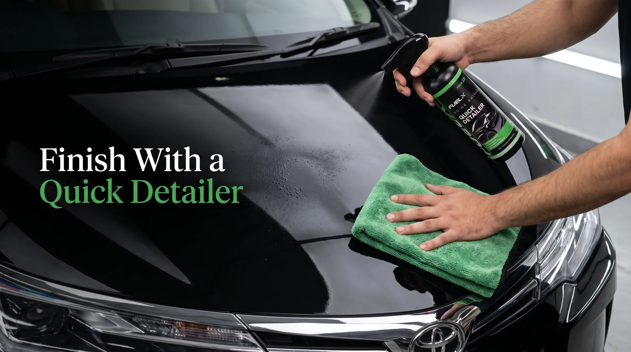 How to Make Your Car Shine After a Rainy-Day Wash Applying quick detailer to a clean car for extra gloss
